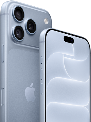 iPhone 18 Pro, цвят глетчер, изглед отпред и отзад, показващ Ceramic Shield, тройка камери