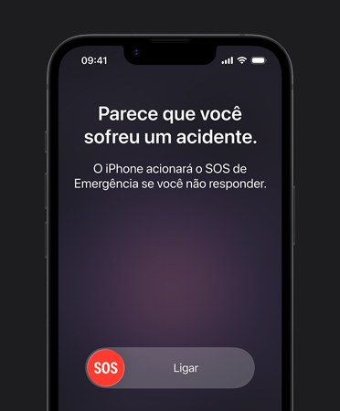 Tela do iPhone 17e mostrando o recurso Detecção de Acidente em uso
