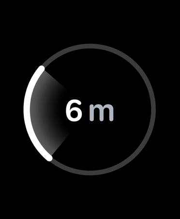 Localisation de précision, barre de progression blanche entourant la distance estimée par rapport à l’iPhone perdu
