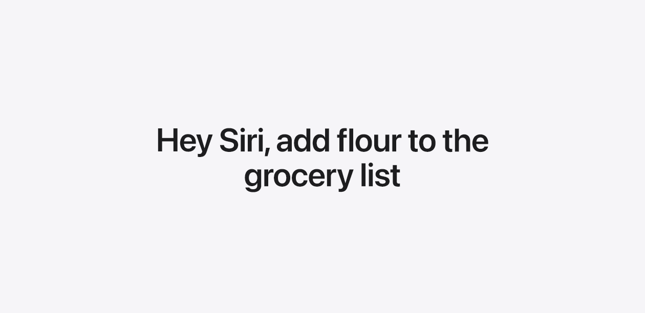 Text reads: Hey Siri, add pita chips to my grocery list