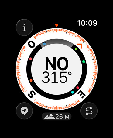Funzione Torna sui tuoi passi, parametri: bussola, altitudine, waypoint segnati