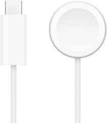 USB‑C lādētājs līdzās Apple Watch magnētiskajai ātrās uzlādes ierīcei