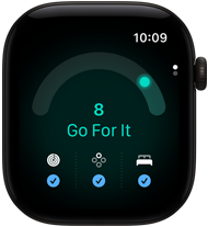 Apple Watch Series 12, carcasă din aluminiu, culoare Negru, scor de pregătire de 8, partea exterioară dreaptă, Digital Crown