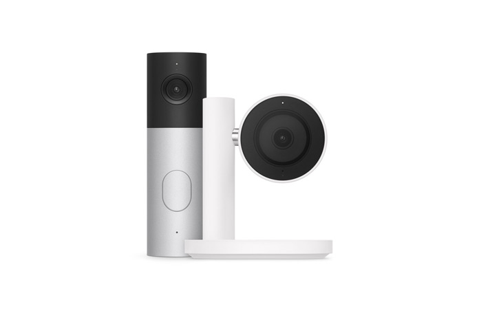 Smart home accessories: camera on stand, video doorbell