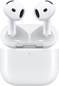 Otvorené nabíjacie puzdro na slúchadlá AirPods 5, nad ktorým sa vznášajú AirPods.