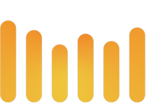 Medidor de decibeles en naranja