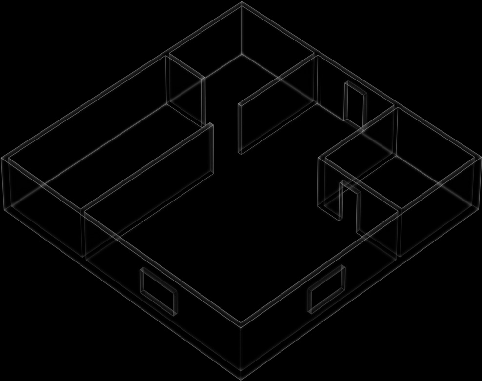 Animación de varios comandos de Siri que aparecen sobre el plano de una casa