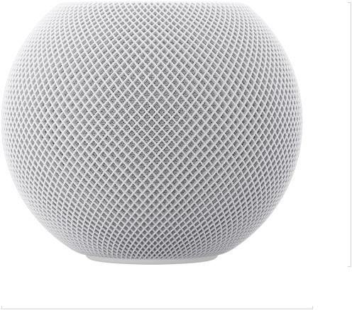 Un HomePod mini 2 mostrato di fronte, altezza: 84,3 millimetri, larghezza: 97,9 millimetri