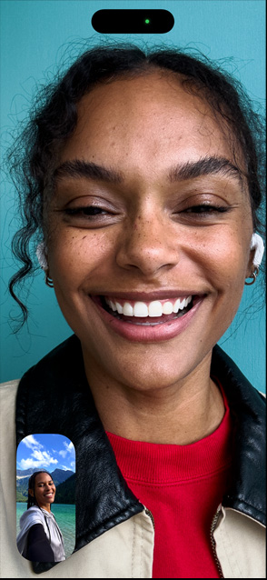 Skærmen på iPhone 17 Pro viser centreringsfunktionen til video