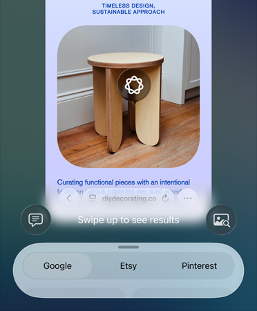 Visuel intelligens-funktionen i brug