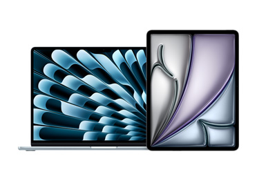 MacBook Pro og iPad vises ved siden av hverandre