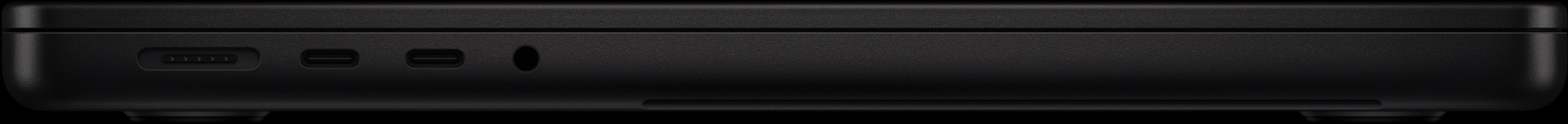 Lado izquierdo: un puerto MagSafe, dos puertos Thunderbolt y entrada para audífonos