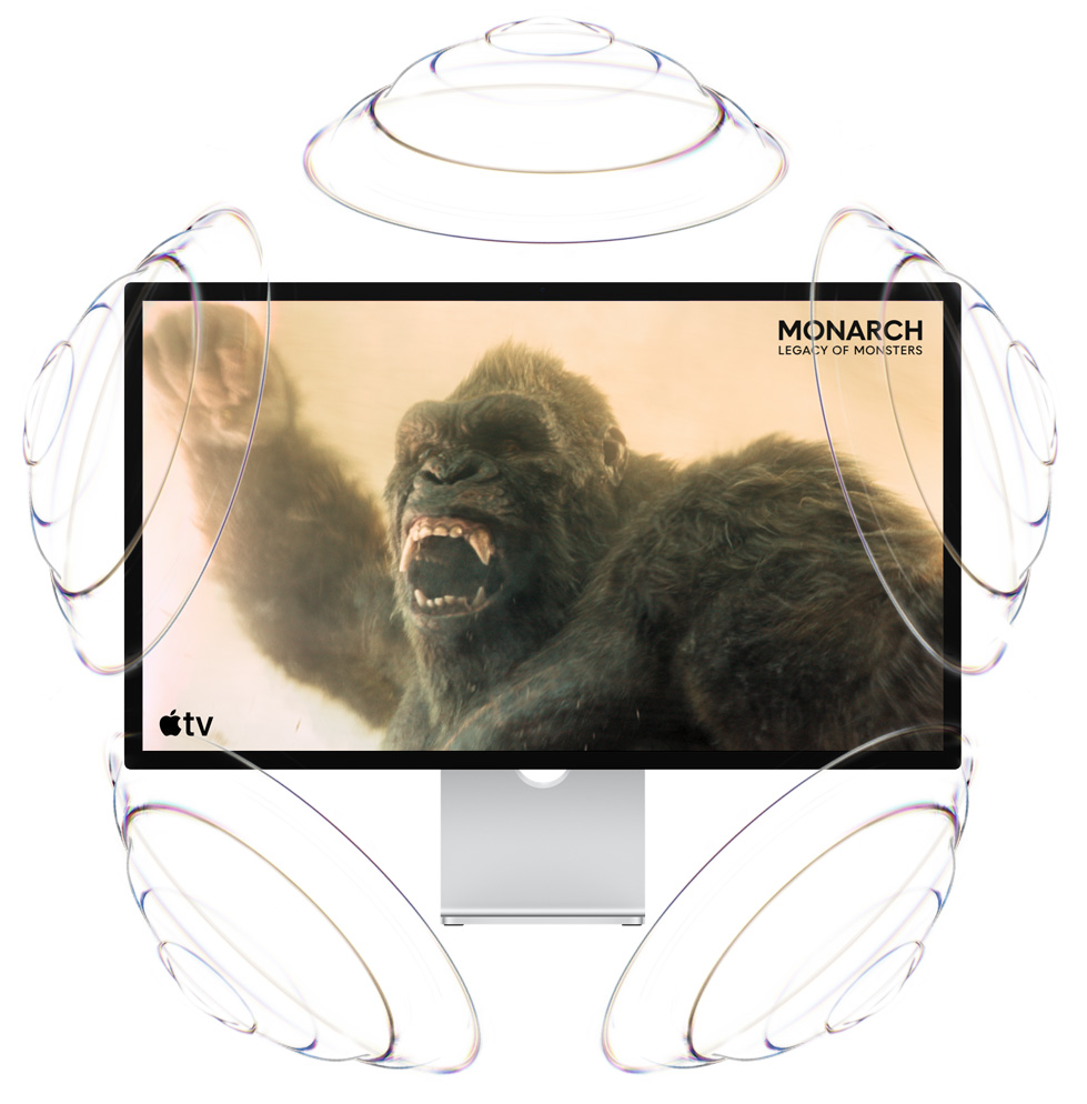 Apple TV promo, pealkiri: „Monarch: Legacy of Monsters”, King Kong hoiab rusikat õhus ja möirgab